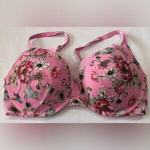 Victoria's Secret Dream Angels Pink Floral Embroidered Push-Up Bra - Size 34D